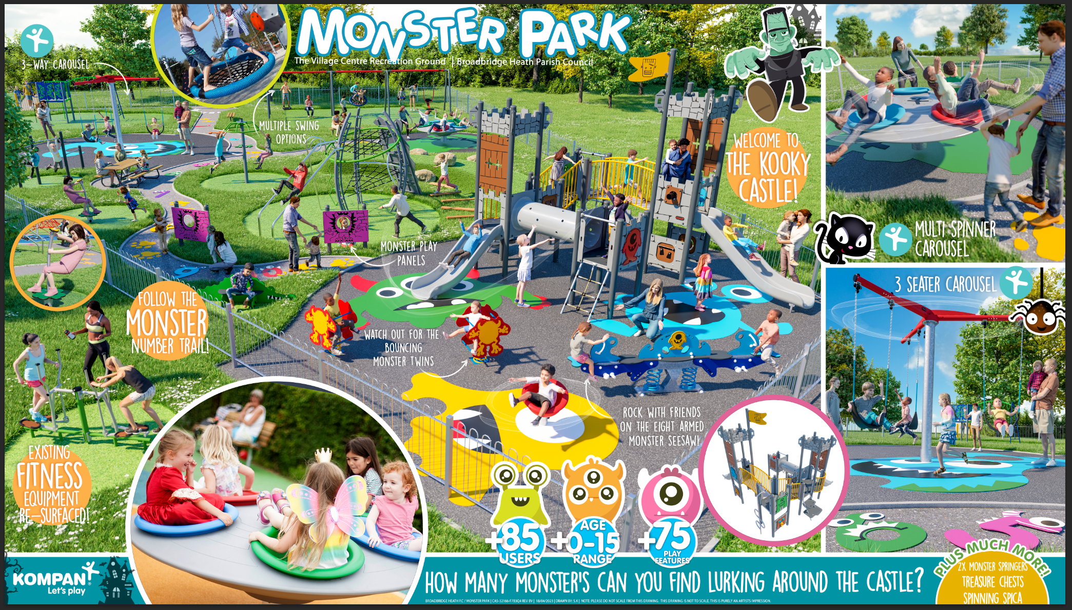 Exciting new Monster Play Park at the Village Centre Recreation Ground