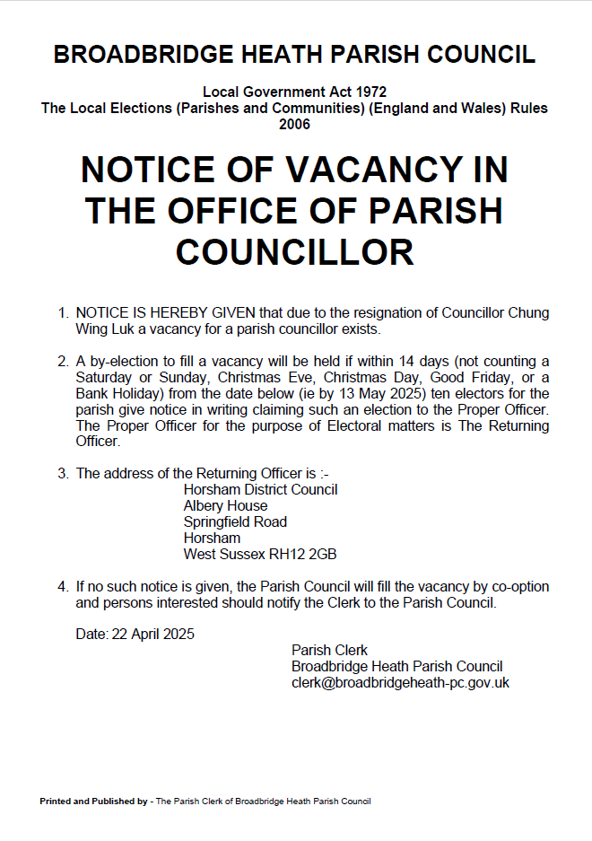 Councillor Vacancy